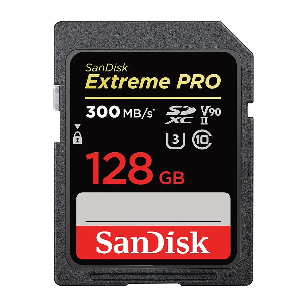 SANDISK SDSDXDK-128G-GN4IN EXTREME PRO SDXC 128GB V90 U3 C10 UHS-II 300 MB/S R 260 MB/S W