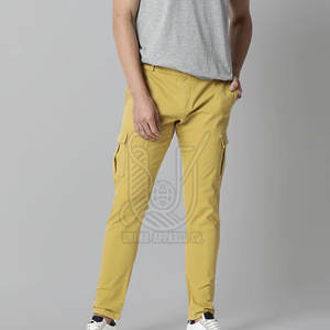 Pantalon cargo pour homme au style unique, sur mesure, coupe droite, design décontracté léger, tissu en toile et option de logo personnalisé - Product Image 5