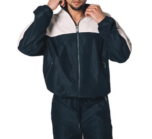 Veste coupe-vent légère de sport à col montant et fermeture éclair, 100 % polyester, logo personnalisé OEM pour hommes - Product Image 3