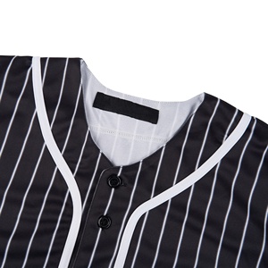 Custom Design Unisex Baseball Jersey 100% Polyester Sublimation Printed Breathable Moisture Wicking Stripe <b>Shirt</b> - Product Image 3
