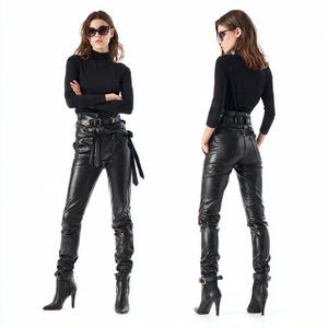 Pantalon de motard en cuir pour femmes Pantalon en cuir pour dames Pantalon en cuir double taille pour motocyclistes Pantalon en cuir pour femmes - Product Image 1