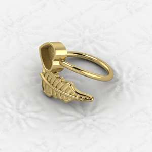 Argent véritable 925 8mm Lunette vierge Bague Coupe Setting Heart Leaf Design Breastmilk DIY Ashes Resin Keepsake Jewelry Finding Bag - Product Image 4