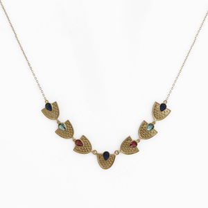 Apatite Jade Cuivre Turquoise Croix Forme Lunette Collier Turquoise Pierres Précieuses Tendance Plaqué Or Pierre de Naissance Charms Colliers - Product Image 6