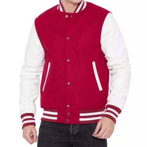 Chaqueta universitaria Letterman personalizada al por mayor para hombre 2026, chaqueta de béisbol universitaria de tela de lona barata para hombre - Product Image 5