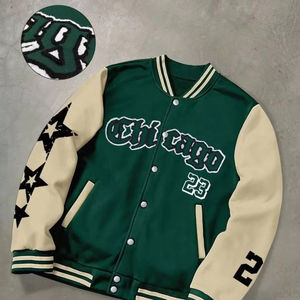 Chaquetas Varsity de Béisbol Vintage con Bordado de Logotipo Personalizado OEM, Unisex, Talla Grande, Ropa de Calle para Invierno, Impermeable - Product Image 1