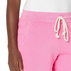 Último estilo Ropa informal para hombres y mujeres 100% Algodón Pantalones cortos de color sólido Servicio OEM MOQ bajo Teñido liso - Product Image 5