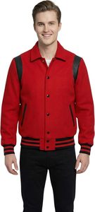 Embroidery Custom Letter <b>Patches</b> Stand Collar Front Logo Cuffs and Contemporary Streetwear Fit Cotton/Wool Winter <b>Jacket</b> - Product Image 5