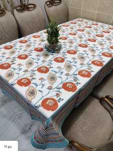 ผ้าปูโต๊ะผ้าฝ้าย100% พิมพ์ลายดอกไม้หรูหราปกสี่เหลี่ยมลายมรดกดั้งเดิมงานทำด้วยมือ - Product Image 5