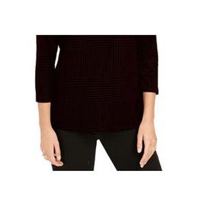 Maglia in Velluto Testurizzato Nero Taglia Grande da Donna Charter Club - Product Image 3