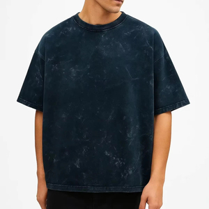 T-shirt homme color block oversize coupe carrée épaules tombantes manches courtes décontracté en coton coupe ample streetwear - Product Image 1