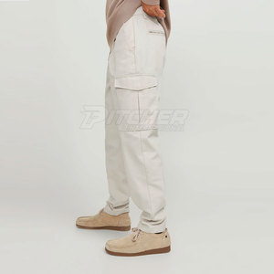 Pantalon Cargo Décontracté de Grande Taille pour Hommes, Taille Moyenne, Léger, Respirant, Écologique, 100% Coton, Vêtements d'Entraînement en Plein Air - Product Image 4
