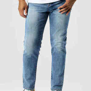 Jeans classiques à jambe droite pour hommes en gros, confortables, élégants, décontractés, durables, respirants, pantalons en denim streetwear - Product Image 3
