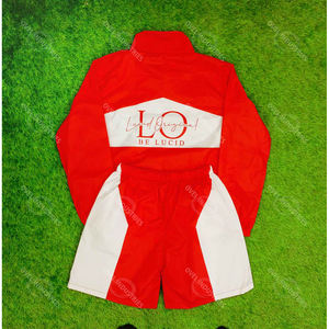 Men's High Street 100% polyester <b>Zip</b>-Up Windbreaker Jacket <b>Shorts</b> Two-Piece Tracksuit Streetwear Windbreaker <b>Shorts</b> Jacket Sets - Product Image 6