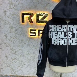 Trending Fashion Factory Rate <b>Black</b> Zipper <b>Hoodie</b> Rhinestone <b>Zip</b> <b>up</b> Jacket Acidwash Vintage Washed Men Fleece Streetwear <b>Hoodie</b> - Product Image 4