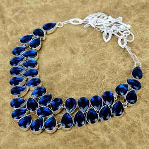 Collier en Iolite Fait Main, Argent Sterling 925, Pierre Précieuse Taillée en Poire, Chaîne Réglable, Bijou Cadeau de Haute Qualité, IGI, pour Enfants - Product Image 4