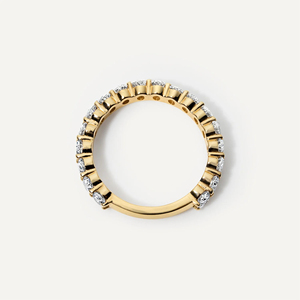 1.50 carats forme ovale laboratoire cultivé CVD petite taille diamant bande 14K or jaune diamant bague bande pour les femmes à la bague de fiançailles - Product Image 2