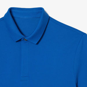 เสื้อโปโลผ้าฝ้ายยืดได้สีฟ้ารอยัล100% สำหรับพลัสไซส์ลายปักโลโก้ที่กำหนดเองขนาดปกติพอดีกับกระดุมปกปิด - Product Image 4