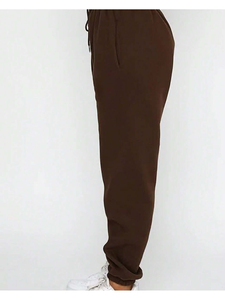 <b>Women's</b> 2 Piece Fleece Sweatsuit <b>Outfit</b> Long Sleeve Crewneck Pullover Sweatshirt Drawstring <b>Jogger</b> Pants Lounge Set - Product Image 4