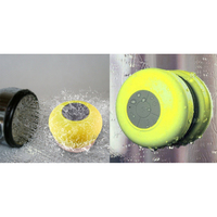 Mini haut-parleur de douche Bluetooth étanche IPX6 avec microphone et LED jaune
