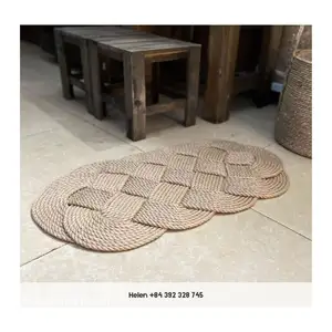 ECO-FRIENDLY RUG FROM JUTE TREE FIBER HANDWOVEN SOFT FIBER JUTE MAT/MAT EXQUISITE SHAPE FOR DECOR HOUSE FOLLOWING VINTAGE STYLE