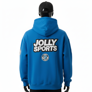 Sweat à capuche pour homme de qualité supérieure, en polaire doux, bleu royal, broderie de logo personnalisée, impression par transfert thermique, style streetwear, sweat à capuche basique - Product Image 4