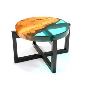 High Quality Customized Modern Center <b>Table</b> <b>Top</b> Eco-Friendly Epoxy <b>Resin</b> with Wooden Base Transparent Glossy Finish - Product Image 5