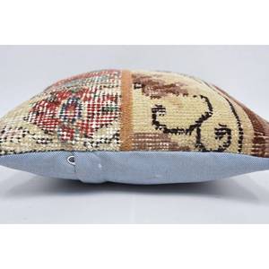 Almohada de retazos Kantha de lana Beige, cojín decorativo de 12x12 pulgadas, tejido bordado, estampado Vintage, cuadrado, portátil, suelo de cama - Product Image 5