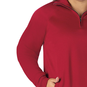 <b>Women's</b> Sustainable Breathable Anti-Shrink Half-<b>Zip</b> Pullover Custom <b>Quarter</b>-<b>Zip</b> Sweatshirt Printed Personalized Logo for Winter - Product Image 6