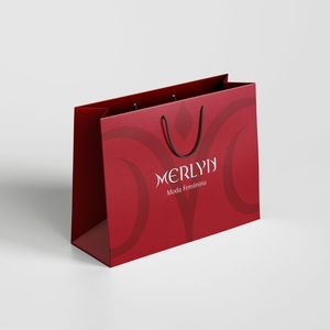 Bolsa de papel con logotipo impreso personalizado, ropa de lujo, bolsas de papel para compras, bolsa de regalo reciclable con cuerda de cinta - Product Image 1