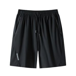 กางเกงขาสั้นผ้าไอซ์ซิลค์ทรงหลวมของผู้ชายกางเกงขาสั้นด้านนอกบางทรงหลวมดีไซน์พิมพ์ลายปักโลโก้ออกแบบได้ตามต้องการ - Product Image 1