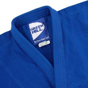 Traje de Judo Personalizable Green Hill Club, Kimono Azul de BJJ con Logotipo Bordado, Técnica Lavada, Ropa de Artes Marciales, Ropa Deportiva Personalizada - Product Image 2