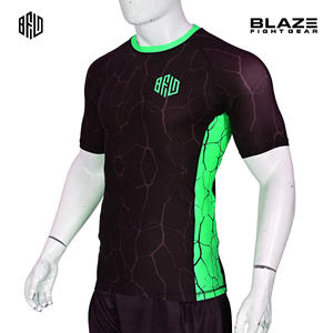 Hombres transpirable Jiu Jitsu Rashguard sublimación completa impresa MMA Gymwear manga corta Fitness entrenamiento diseño - Product Image 2