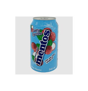 Boissons non gazeuses Mentoss Salty Lychee en gros, 24x340ml, canettes avec vrai jus de litchi, sucrées à la sucralose - Product Image 1