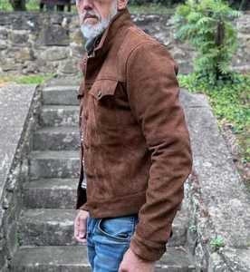 Vente en gros de vestes en cuir véritable pour hommes veste en cuir véritable en peau de vache marron veste en cuir véritable saison d'hiver à la mode - Product Image 3