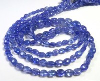 Perles ovales en Tanzanite bleue 100% naturelle, polies et lisses, de haute qualité, pleochroïques, avec remplissage de fissures, 5x4-9x6mm, brin de 4 pouces, pour DIY