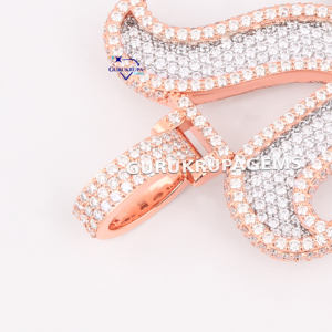 คอลเลคชั่นใหม่จี้ฮิปฮอปเย็นสุดหรู14KT สีโรสโกลด์ VVS ความชัดเจนเครื่องประดับเพชรที่ปลูกในห้องปฏิบัติการที่ดีสำหรับสไตล์แร็ปเปอร์ - Product Image 3