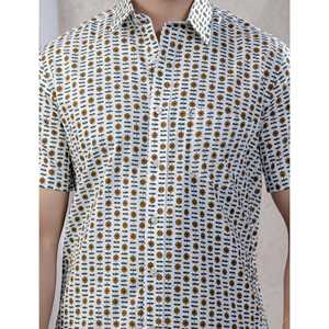 Chemise décontractée pour homme en coton imprimé à manches courtes, 100 % popeline respirante, taille XL - Fourniture ODM - Product Image 2