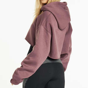 Sudaderas con Capucha Personalizadas OEM de Talla Grande, Sudaderas con Capucha y Botones en el Cuello, Sudaderas Cortas Cuadradas, Sudaderas con Capucha 100% Algodón de Alta Calidad, Unisex - Product Image 4