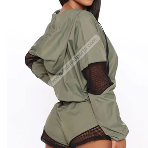 Veste et short coupe-vent personnalisés avec impression personnalisée Veste et short coupe-vent bas prix Survêtements coupe-vent pour femmes - Product Image 2