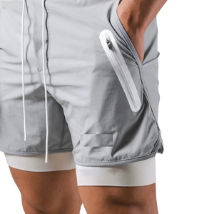 Pantalones cortos deportivos de poliéster de secado rápido para hombre con logotipo personalizado 2025 para correr, baloncesto, entrenamiento físico, patrón sólido informal - Product Image 5