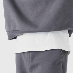 Haute qualité 100% coton léger respirant surdimensionné survêtement à capuche-solide Logo personnalisé imprimé hiver gros ensembles hanche - Product Image 6