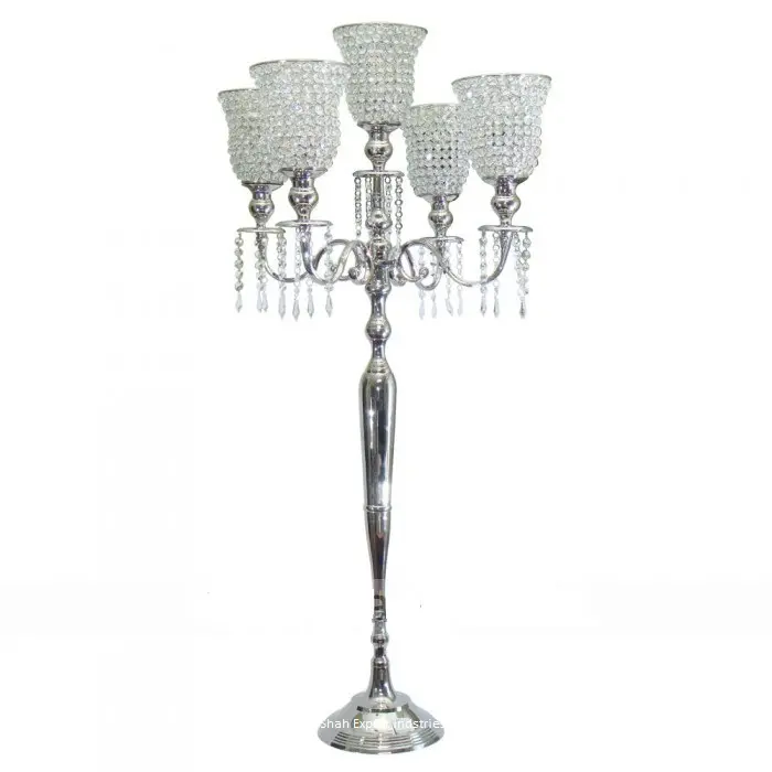 Pernikahan dihiasi kristal bling glam candelabra tempat lilin dihias lantai candelabra untuk RUMAH & pernikahan dekorasi