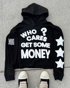 Sweat à capuche vintage surdimensionné pour homme, 100% coton, poids lourd, lavé, noir, coupe ample, épaules tombantes, streetwear, grande taille - Product Image 4