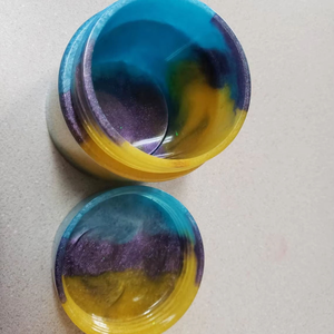 Modern Resin Jar Set with Lid Handmade Storage Container in Natural Color - Product Image 1