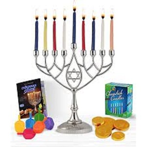 menorah candle stick Stylish Brass Menorah Candle Holder Jewish Hanukkah <b>Lamp</b> Decorative Candle Stand Elegant Home Accent - Product Image 1