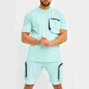 T-shirts et shorts d'été pour hommes Ensemble deux pièces à manches courtes pour hommes Vêtements de marque pour hommes avec taille et logo de couleur personnalisés - Product Image 6