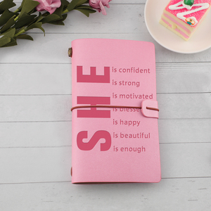 Diario SHE Quote de Cuero PU Rosa con Ranuras para Tarjetas, Cuaderno de Viaje Recargable de 70 Páginas para Mujer - Product Image 5