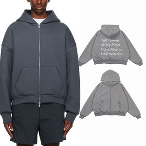 Fabricante de Ropa, Sudadera con Capucha Corta Personalizada de Lujo con Cierre, OEM de Fábrica - Product Image 5