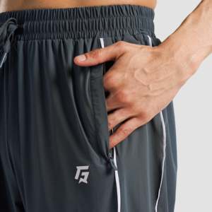 Erecto Stride <b>Trousers</b> XL Woolen Fabric Baggy Pants <b>Elastic</b> <b>Waist</b> Casual Formal Style Decorated Zippers Straight Grey Color - Product Image 6