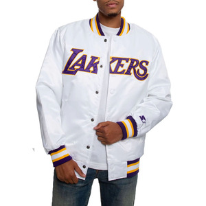 TITLISTS Veste universitaire blanche personnalisée Vestes pour hommes de grande taille Vestes Letterman avec logo personnalisé en satin de haute qualité - Product Image 5